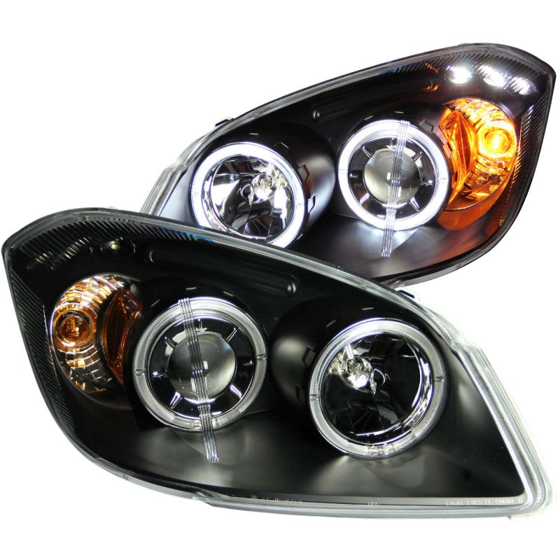 ANZO 2005-2010 Chevrolet Cobalt Projector Headlights w/ Halo Black w/ LED 121344