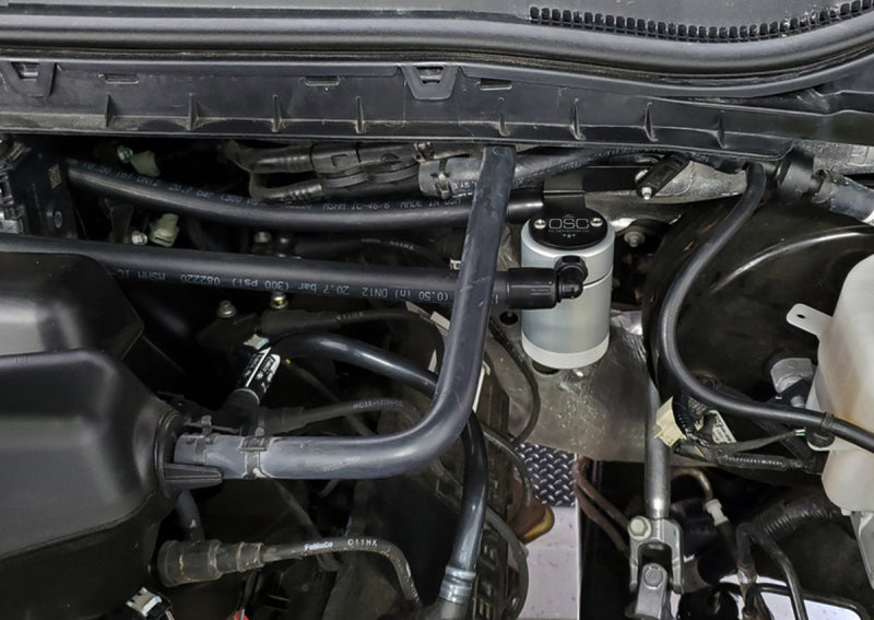 J&amp;L 17-22 Ford F-250 6.2L/7.3L Passenger Side Oil Separator 3.0 - Clear Anodized 3042P-C