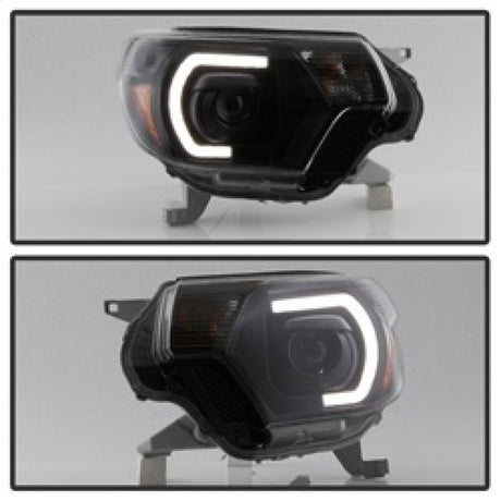 xTune Toyota Tacoma 12-15 Headlights - Light Bar DRL - Black PRO-JH-TTA12-LBDRL-BK 9037542