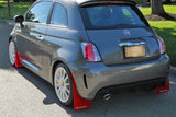 Rally Armor 2012-18 Fiat 500 (Pop/Sport/Lounge/Abarth) Red Mud Flap w/ White Logo MF25-UR-RD/WH