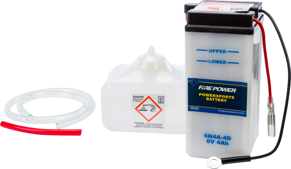 FIRE POWER Battery W/Acid 6n4a-4d 6v 6N4A-4D