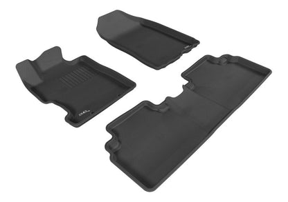 3D MAXpider 2006-2011 Honda Civic Sedan Kagu 1st & 2nd Row Floormat - Black L1HD01201509