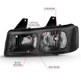 ANZO 2003-2017 Chevy Express Crystal Headlight Black 111474