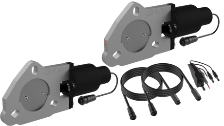 QTP 2.25in Bolt-On QTEC Dual Electric Cutout Valves - Pair QTEC45