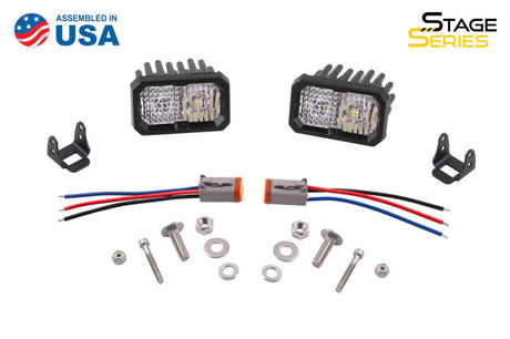 Diode Dynamics Stage Series 2 In LED Pod Sport - White Flood Standard WBL (Pair) DD6392P