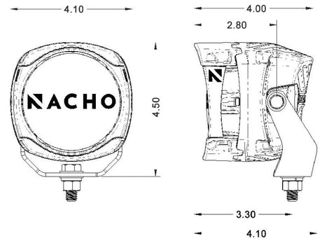 ARB NACHO Quatro Flood 4in. Offroad LED Light - Pair PM451