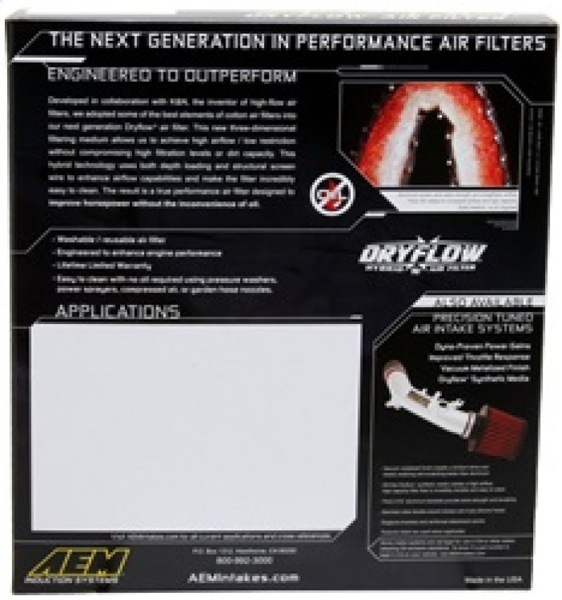 AEM 16-17 Honda Pilot V6-3.5L F/l DryFlow Air Filter 28-50041