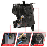 ANZO 15-20 Chevy Tahoe/Suburban LED Light Bar Style Headlights Black w/Sequential w/DRL w/Amber 111478