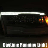 AlphaRex 09-18 Dodge Ram 1500HD NOVA LED Projector Headlights Plank Style Design Chrome w/DRL 880591