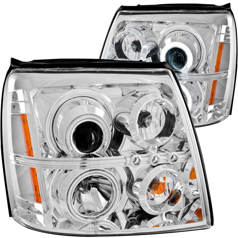 ANZO 2003-2006 Cadillac Escalade Projector Headlights w/ Halo Chrome (CCFL) (HID Compatible) 111176