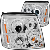 ANZO 2003-2006 Cadillac Escalade Projector Headlights w/ Halo Chrome (CCFL) (HID Compatible) 111176