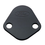 Ford Racing Fuel Pump Block Off Plate - Black Crinkle Finish w/ Ford Oval 302-291