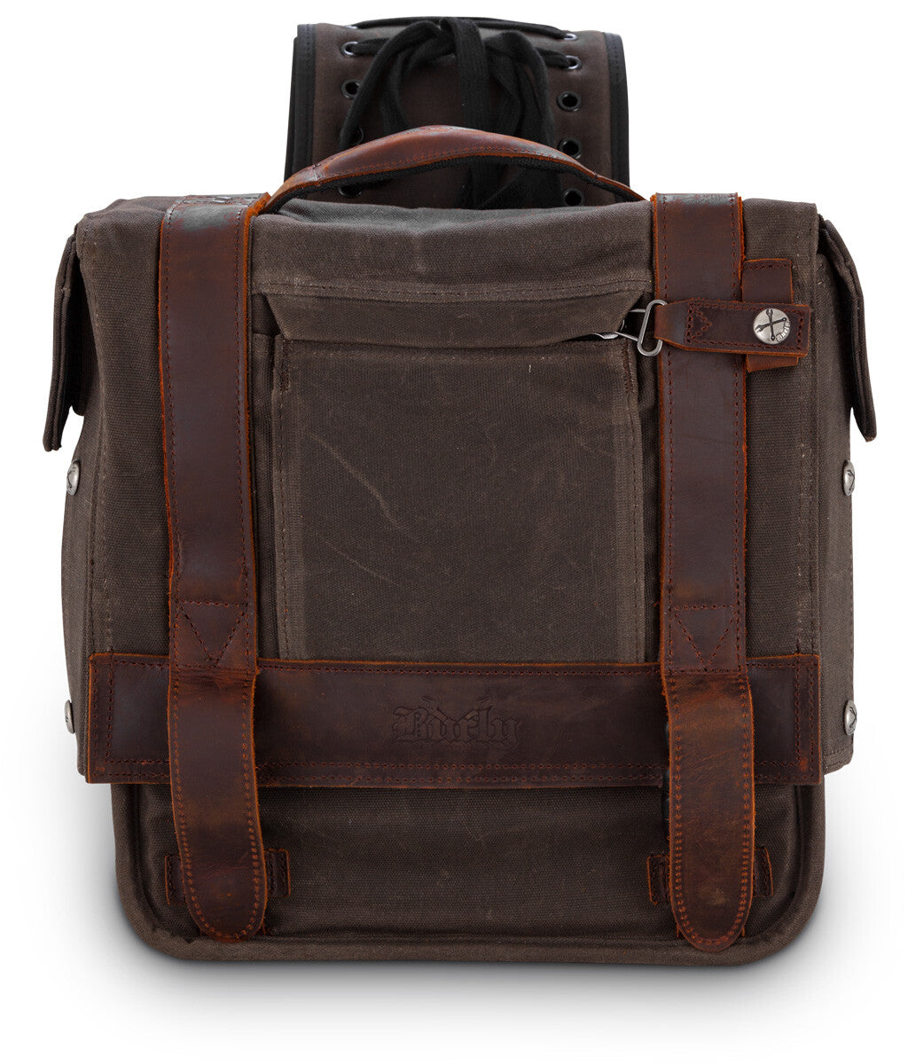 BURLY BRAND Throwover Saddlebag Dark Oak B15-1002D
