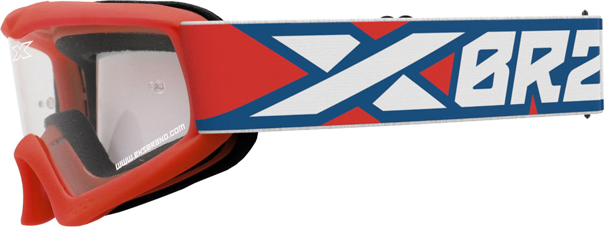 EKS BRAND Youth Xgrom Red/White/Blue Clear Lens 067-30305