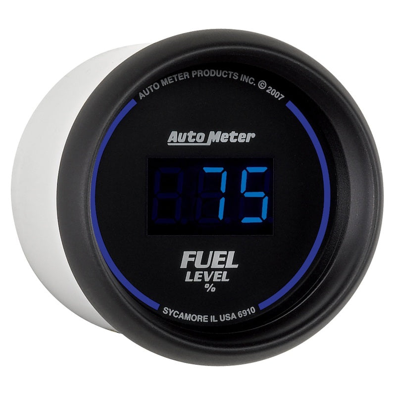 Autometer Cobalt Digital 52.4mm Black Programmable Empty-Full Range Fuel Level Gauge 6910