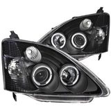 ANZO 2002-2004 Honda Civic Projector Headlights w/ Halo Black 121057