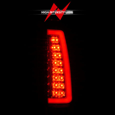 ANZO 1999-2000 Cadillac Escalade LED Taillights Chrome Housing Red/Clear Lens Pair 311346