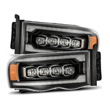 AlphaRex 02-05 Dodge Ram 1500 NOVA LED Proj Headlights Plank Style Blk w/Activ Light/Seq Signal 880564