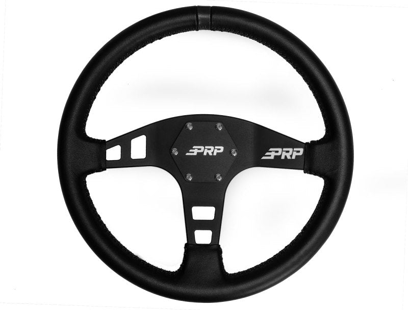 PRP Flat Leather Steering Wheel- Black G210
