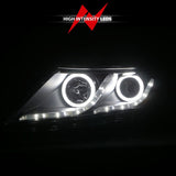 ANZO 2011-2013 Kia Optima Projector Headlights w/ Halo Black (CCFL) 121460