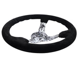 NRG Reinforced Steering Wheel (350mm / 3in. Deep) Blk Suede w/Hydrodipped Digi-Camo Spokes RST-036DC-S