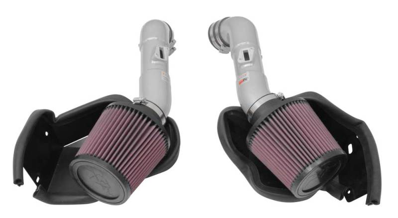 K&N 14-15 Infiniti Q50 3.7L V6 Dual Silver Typhoon Short Ram Intakes 69-7083TS