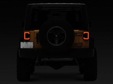 Raxiom 07-18 Jeep Wrangler JK Axial Series LED Halo Tail Lights- Black Housing (Dark Smoked Lens) J138358