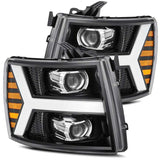 AlphaRex 07-13 Chevy 1500HD PRO-Series Proj Headlight Plank Style Gloss Blk w/Activ Light/Seq Signal 880206