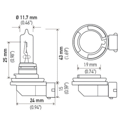 Hella Bulb H9 12V 65W PGJ19-5 T4 LAH9