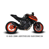 Austin Racing V3 BLACK 200mm ORANGE TIP    SLIP-ON 2014 - 2019 KTM SUPERDUKE 1290 R & 2016 - 2023 GT  AR52