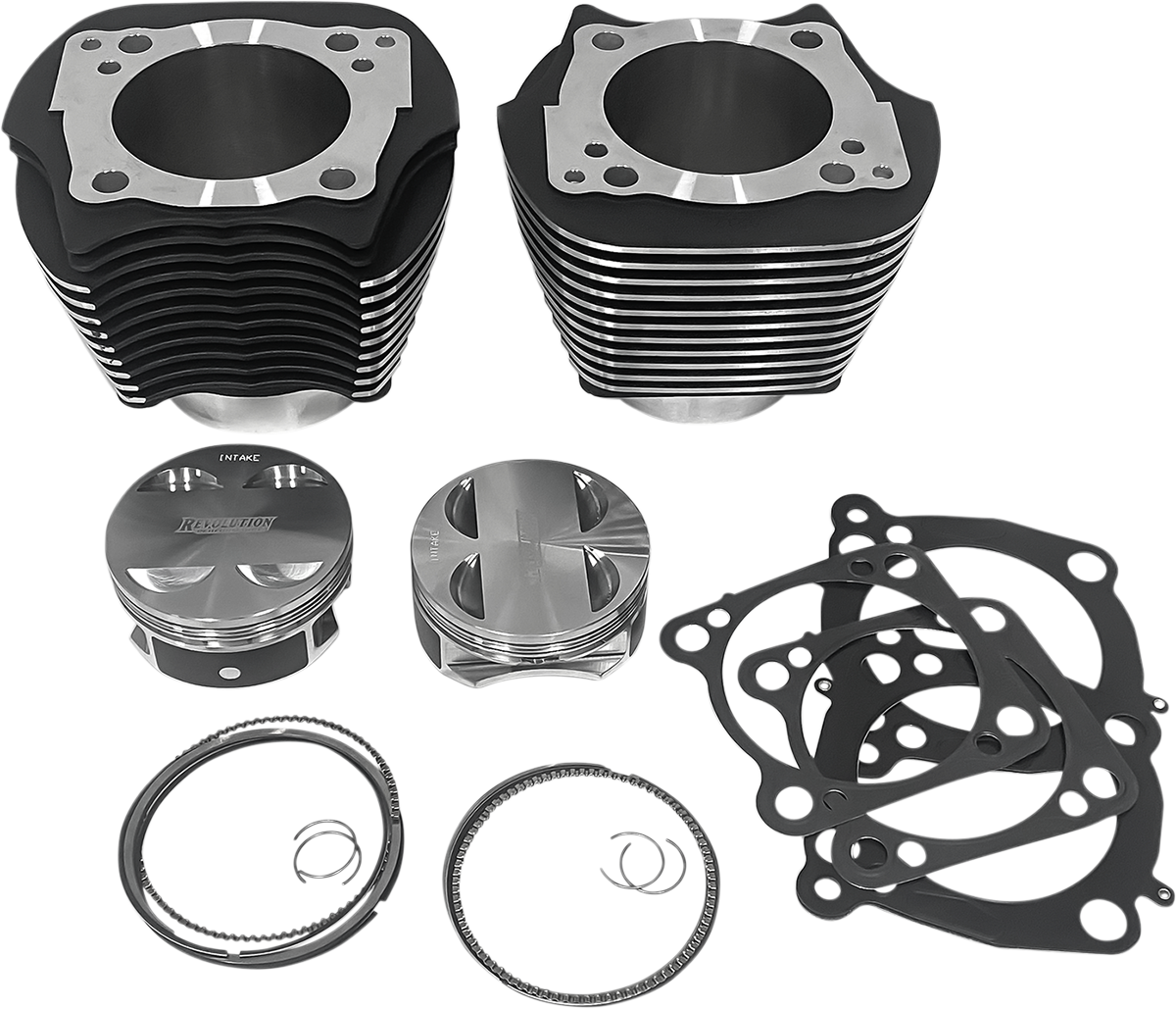 REVOLUTION PERFORMANCE, LLC Cylinder Kit - 128" - Black with Highlighted Fins - M8 RP201-606W