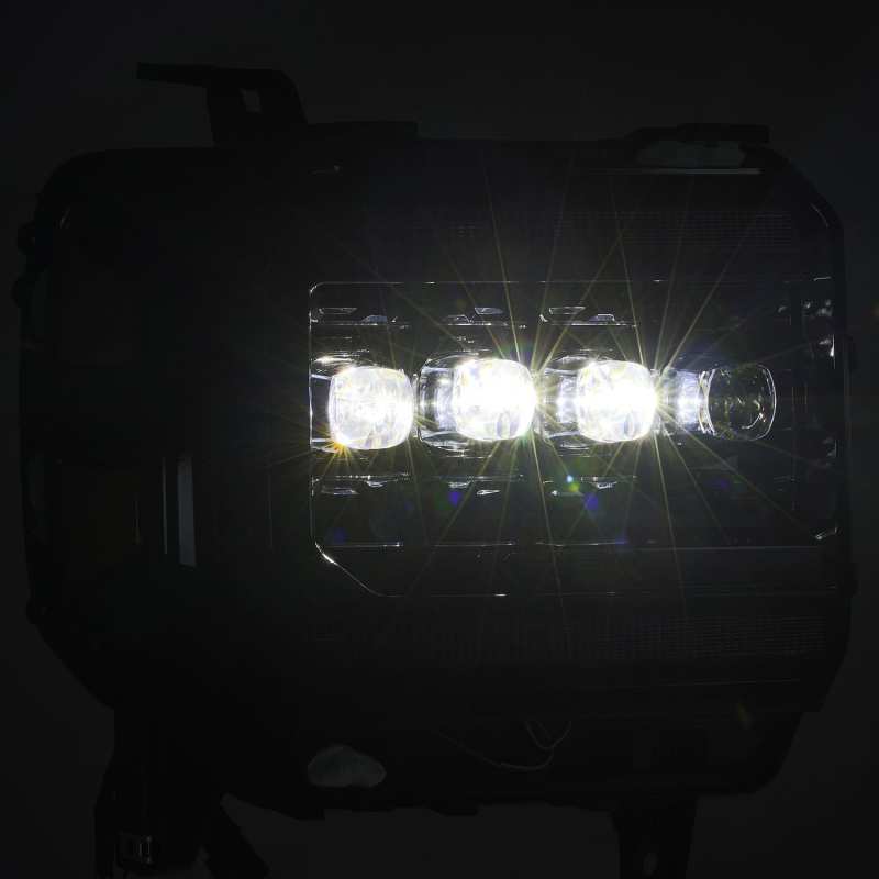 AlphaRex 14-18 GMC Sierra NOVA LED Proj Headlights Plnk Style Alpha Blk w/Activ Light/Seq Signal/DRL 880616