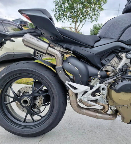 Vandemon Ducati Panigale & Streetfighter V4 Titanium High Mount 3/4 Slip-On 2018-21 DUCV4SFTIMUFHMA VA-120
