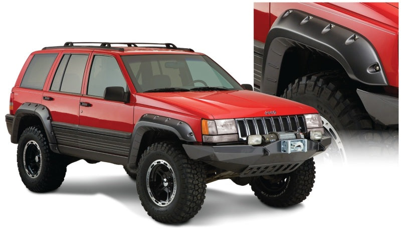 Bushwacker 93-98 Jeep Grand Cherokee Cutout Style Flares 4pc - Black 10916-07