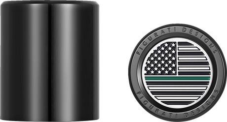 FIGURATI DESIGNS Docking Hardware Covers - American Flag - Green Line - Short - Black FD72-DC-2530-BK
