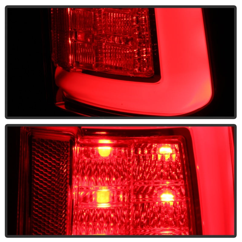 Spyder 09-16 Dodge Ram 1500 Light Bar LED Tail Lights - Red Clear ALT-YD-DRAM09V2-LED-RC 5084040
