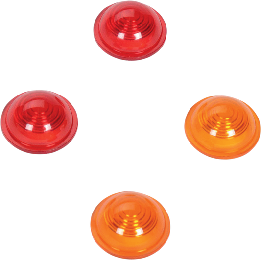 DRAG SPECIALTIES Mini-Bullet Lens Kit - Amber/Red 20-6592-A/R