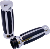 PRO-ONE PERF.MFG. Grips - Straight - Rubber - TBW - Chrome 490001