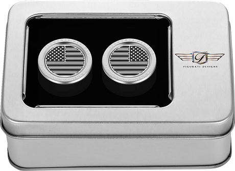FIGURATI DESIGNS Docking Hardware Covers - American Flag - Stainless Steel FD26-DC-2730-SS