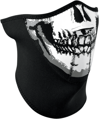 ZAN HEADGEAR 3-Panel Neoprene Half Mask - Skull Face WNFM002H3