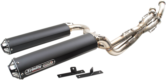 TRINITY RACING Dual Exhaust - Black TR-4145D-BK