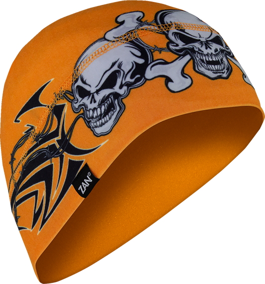 ZAN HEADGEAR SportFlex Beanie - Orange Tribal Skull WHLL669