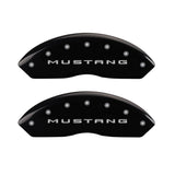 MGP 4 Caliper Covers Engraved Front 2015/Mustang Engraved Rear 2015/Bar & Pony Black finish slvr ch 10202SMB2BK