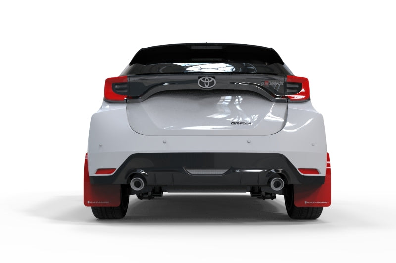 Rally Armor 20-22 Toyota GR Yaris Hatchback Red Mud Flap w/ White Logo MF74-UR-RD/WH
