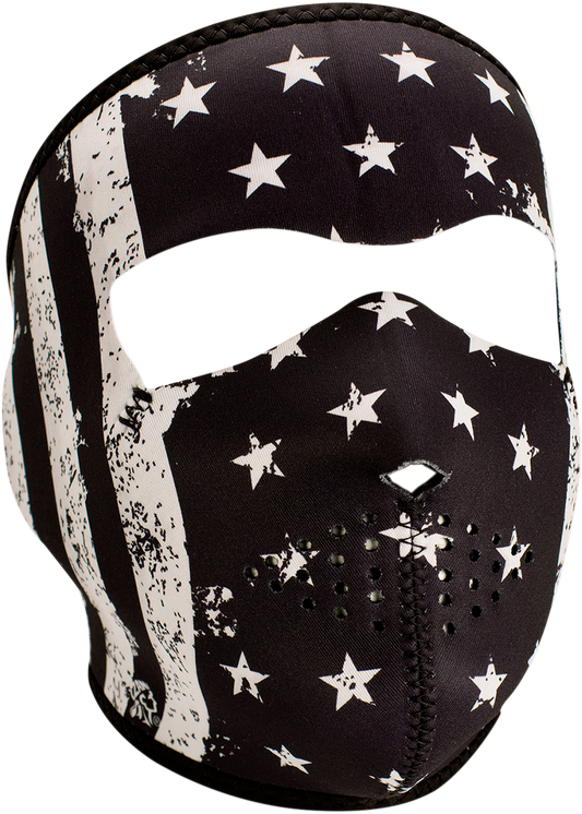 ZAN HEADGEAR Full-Face Mask - Black/White Vintage Flag WNFM091