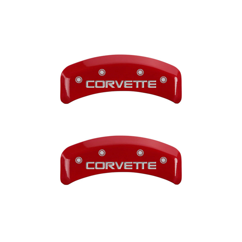 MGP 4 Caliper Covers Gloss Red Engraved with Corvette C4 (Full Kit 4 Pieces) 13013SCV4RD