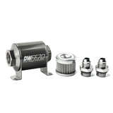 DeatschWerks Stainless Steel 8AN 10 Micron Universal Inline Fuel Filter Housing Kit (70mm) 8-03-070-010K-8