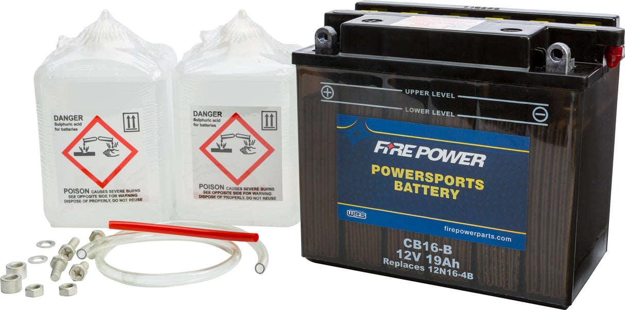 FIRE POWER Battery W/Acid Cb16-B 12v Heavy Duty CB16-B