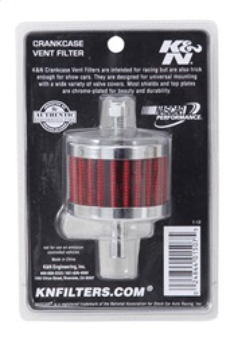 K&N Steel Base Crankcase Vent Filter 3/8in OD Tube  2in OD 1-1/2in Height 62-1090
