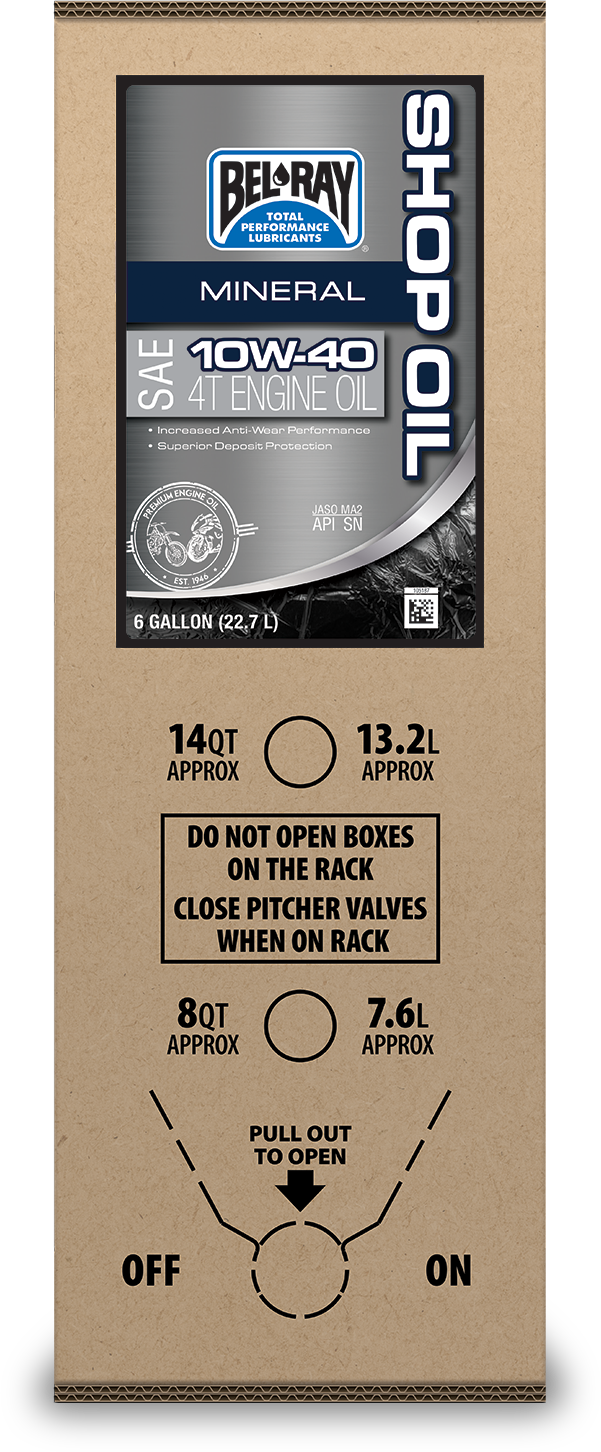BEL-RAY Shop Mineral Engine Oil 10w40 6 Gal Bib 301290150033